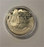 Sterling Silver Connecticut Coin: 33-Grams