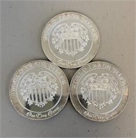 (3) One Ounce Silver Round: World Trade Silver