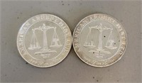 (2) One Ounce Silver Round: World Trade Silver