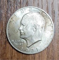 Silver 1971 Eisenhower Dollar: 40% Silver