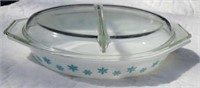 Snowflake Pattern Pyrex with Lid.