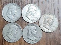 (5) U.S. Franklin Half Dollars #3