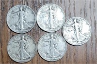 (5) U.S. Walking Liberty Half Dollars #1
