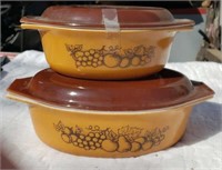 Vintage Brown and Tan Pyrex with Lids