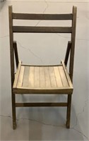 Vintage Midcentury Dark wood Slated Folding Chair