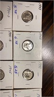 US Coins 11 Different Mercury Dimes AU/BU