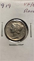 US Coins 7 Mercury Dimes Many AU/BU