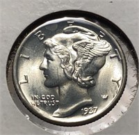 US Coins 1937 Mercury Dimes BU