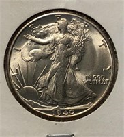 US Coins 1940-S Walking Liberty Half AU/BU
