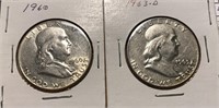 US Coins 2 Franklin Halves