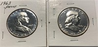 US Coins 2 Franklin Half Proofs