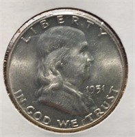 US Coins 1951 Franklin Half BU