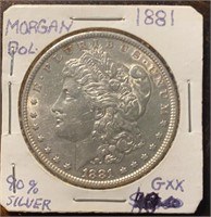 US Coins 1881 Morgan Silver Dollar Circulated