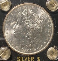 US Coins 1881-S Morgan Silver Dollar BU