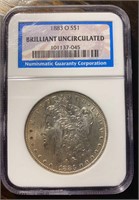 US Coins 1883-O Morgan Silver Dollar NGC BU