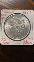 US Coins 1887 Morgan Silver Dollar AU