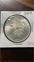 US Coins 1889 Morgan Silver Dollar AU