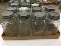 12 square vintage canning jars
