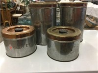 Vintage metal canister set