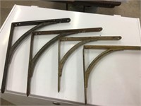4  vintage iron shelf brackets