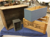 4  wooden crates boxes