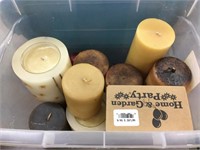 Candles with storage tub