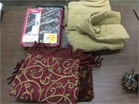 Burlap curtains 2 shower curtains table runners