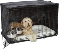 Dog Crate, Dog Crate Cover, 2 Dog Bowls & Pet Bed