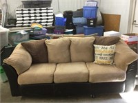 Brown and tan couch