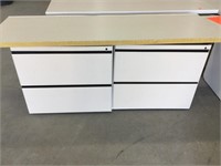 2 lateral file cabinets with countertop