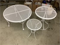 3 metal outdoor tables, all in good shape