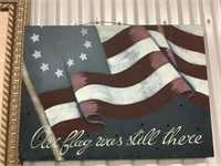 Light up American flag painting