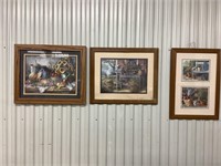 3 photos in wooden frames