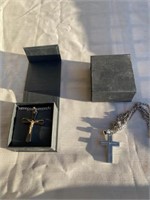 Mens Stainless Steel Cross Necklaces (2)