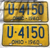 Pair of 1960 Ohio license plates