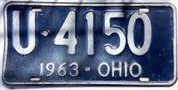 1963 Ohio license plate