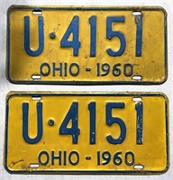 Pair of 1960 Ohio license plates