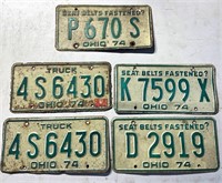1974 Ohio license plates