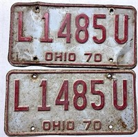 Pair of 1970 Ohio license plates
