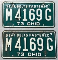 Pair of 1973 Ohio license plates