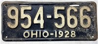 1928 Ohio license plate