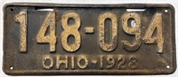 1928 Ohio license plate