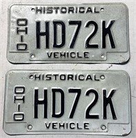 Ohio historical vehicle plates