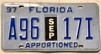1997 Florida license plate