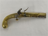 Early European Brass Flintlock Pistol.