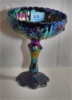 NEW FENTON BLUE CARNIVAL COMPOTE