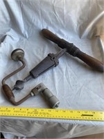 Antique Boring Tool- Brace Drill