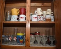 CONTENTS CUPBOARD BOTH DOORS - MUGS, GLASSES