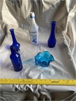 Blue Glass- Bottles - Dish (5)