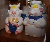 2 PIG COOKIE JARS